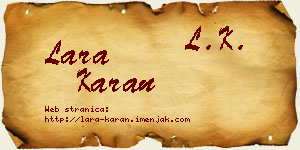 Lara Karan vizit kartica